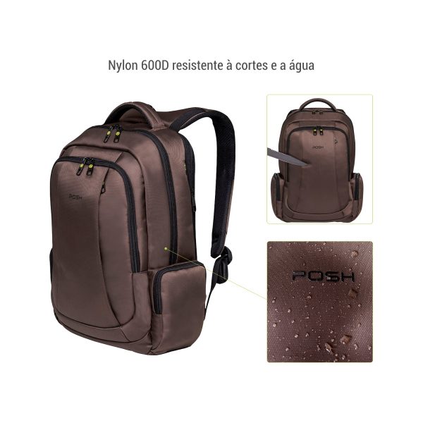 Mochila Executiva Antifurto Para Notebook 15.6 Posher Journey Café