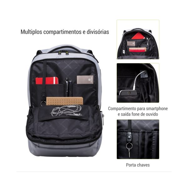 Mochila Executiva Antifurto Bolso Secreto Explorer Posher