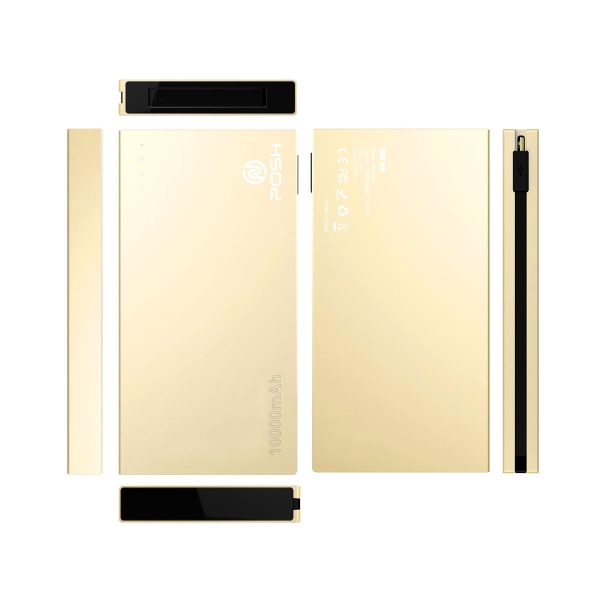 Carregador Portátil Posher Power Bank Metal Duo 10000mah Dourado