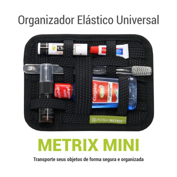 Organizador Metrix Posher Elástico Universal MINI para Transportar Cosméticos, Dispos Eletrônicos