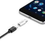 Adaptador Posher Micro USB para USB C em ABS para cabo USB Branco