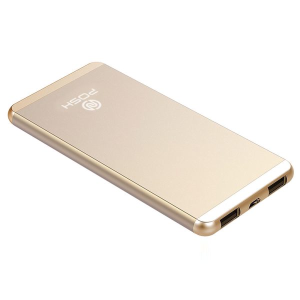 Carregador Portátil Power Bank Metal 5000mah Alloy Duo Posher Pba5s Dourado