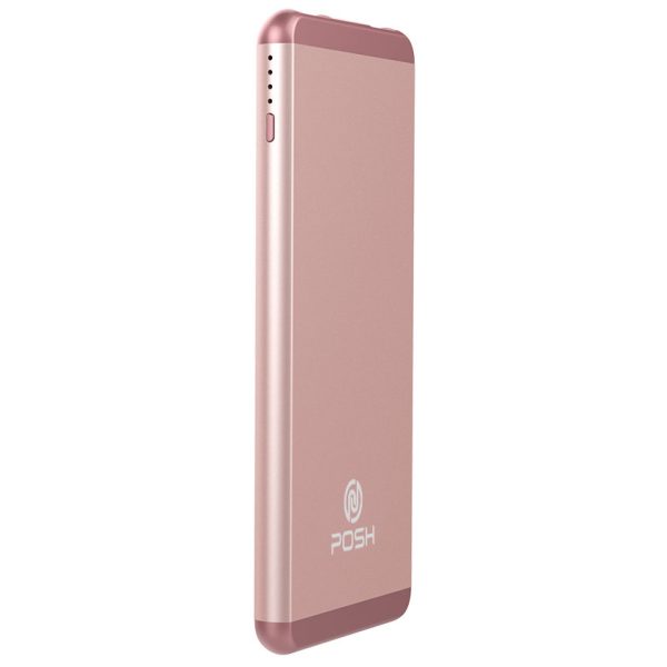 Carregador Portátil Power Bank Metal 5000mah Alloy Duo Posher Pba5s Rose