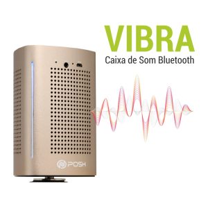 Caixa De Som Bluetooth Sem Fio 36w Super Bass, 3 Modos Vibra Posher Dourado