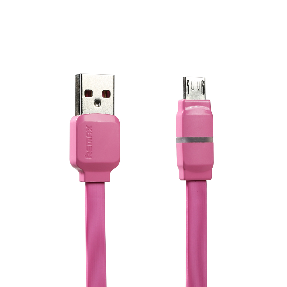 Cabo Flat Micro USB para USB LED Indicador de Carga Breathe1M Pink