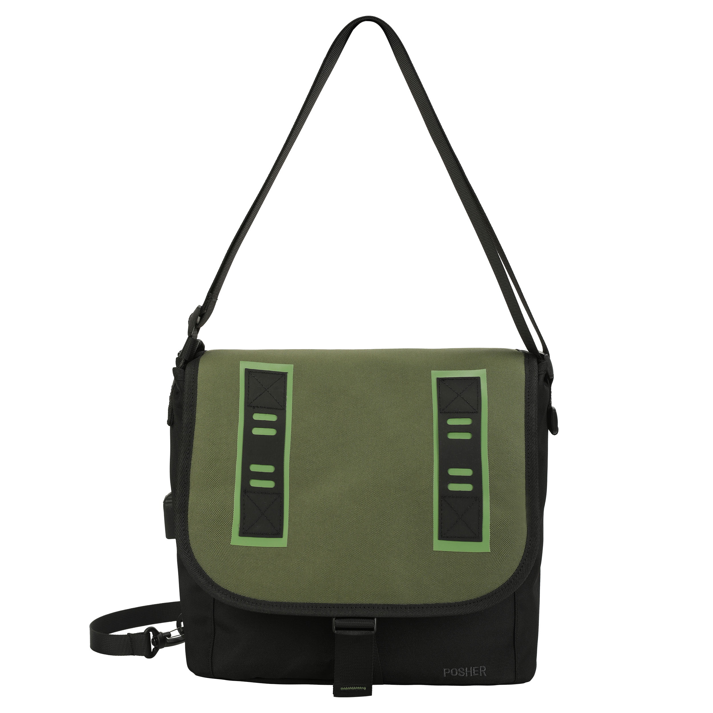 Bolsa Carteiro Transversal CrossBag Antifurto Posher Envoy Verde Militar